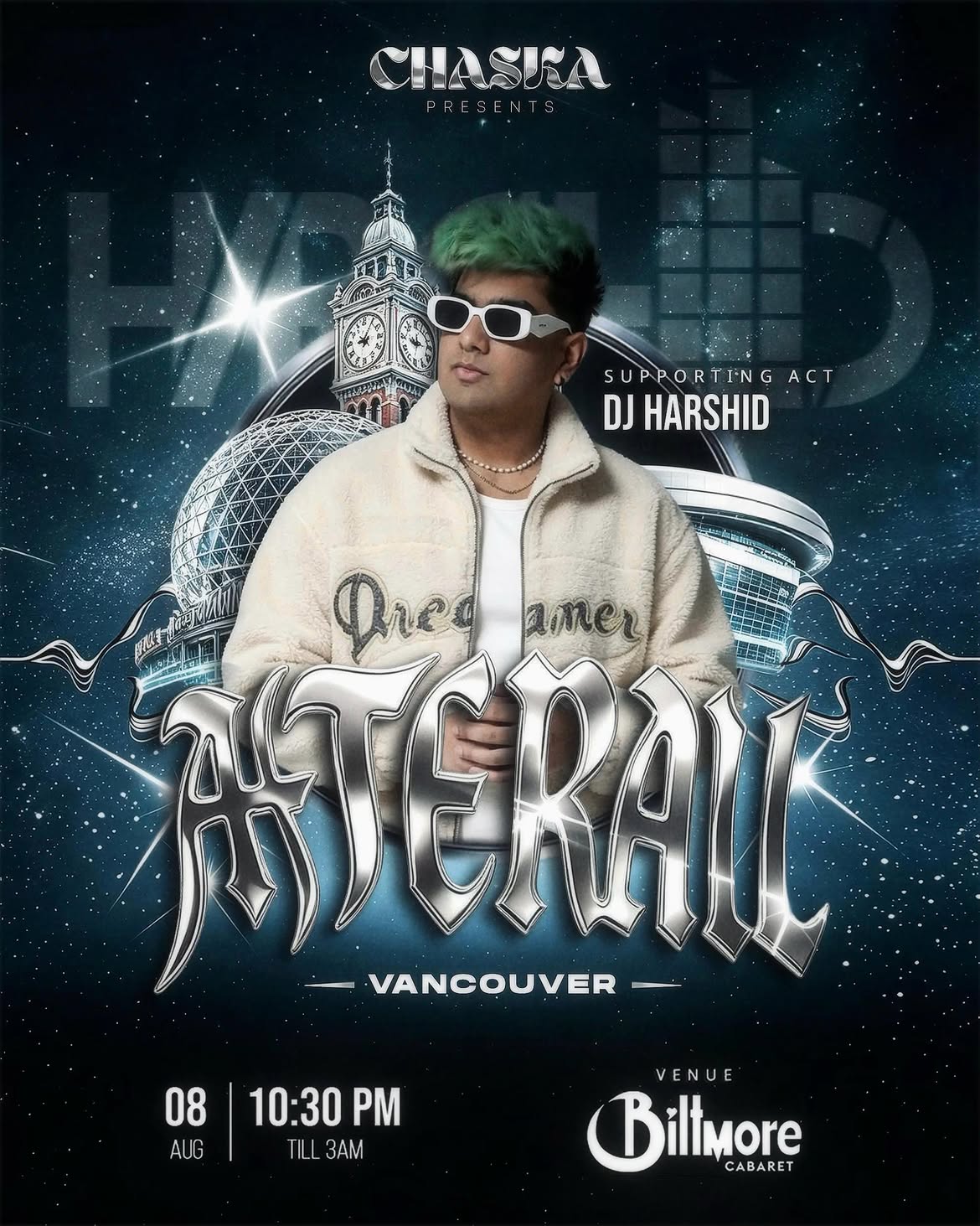 Event poster for Afterall Live @ Vancouver, Biltmore Cabaret, Vancouver