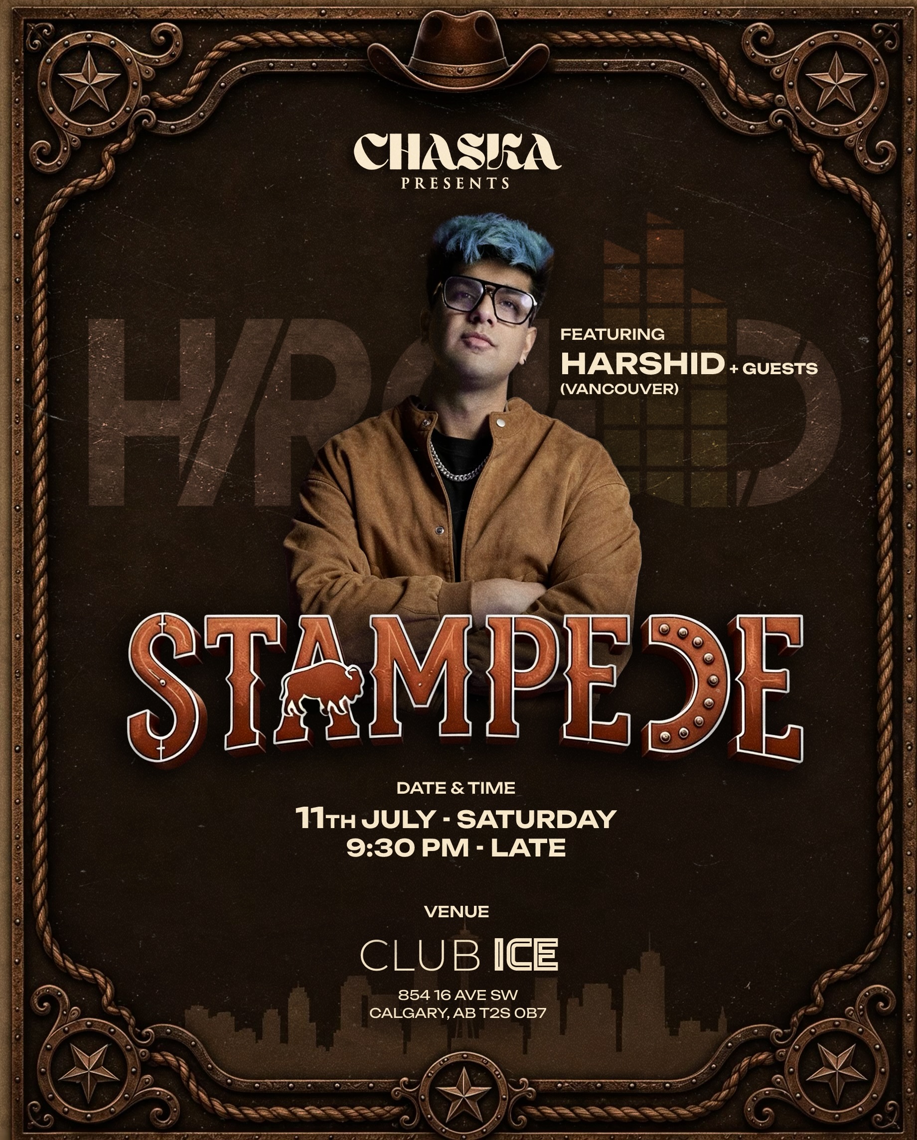 Event poster for Stampede, Club Ice, Calgary