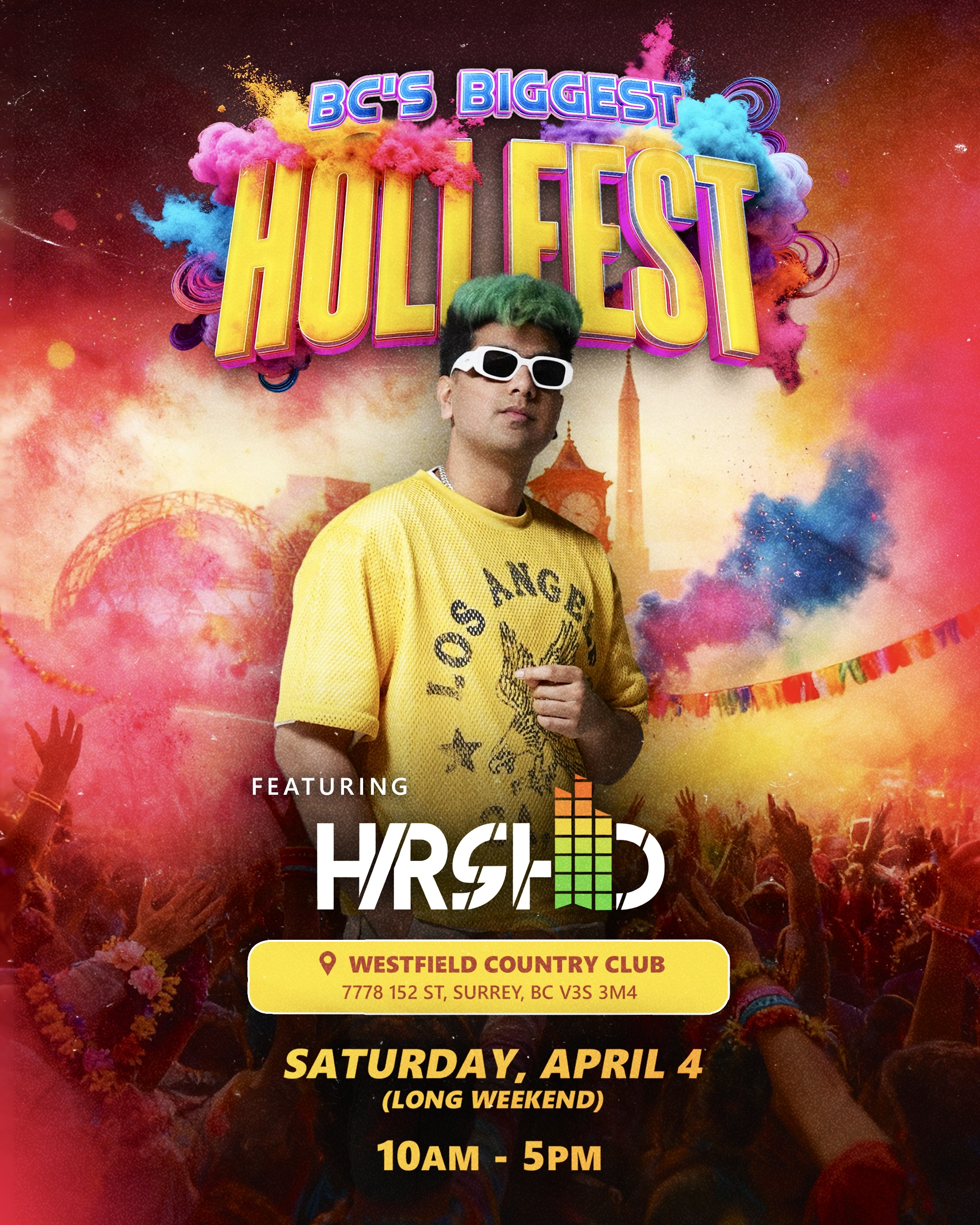 Event poster for Holi Fest, Vancouver