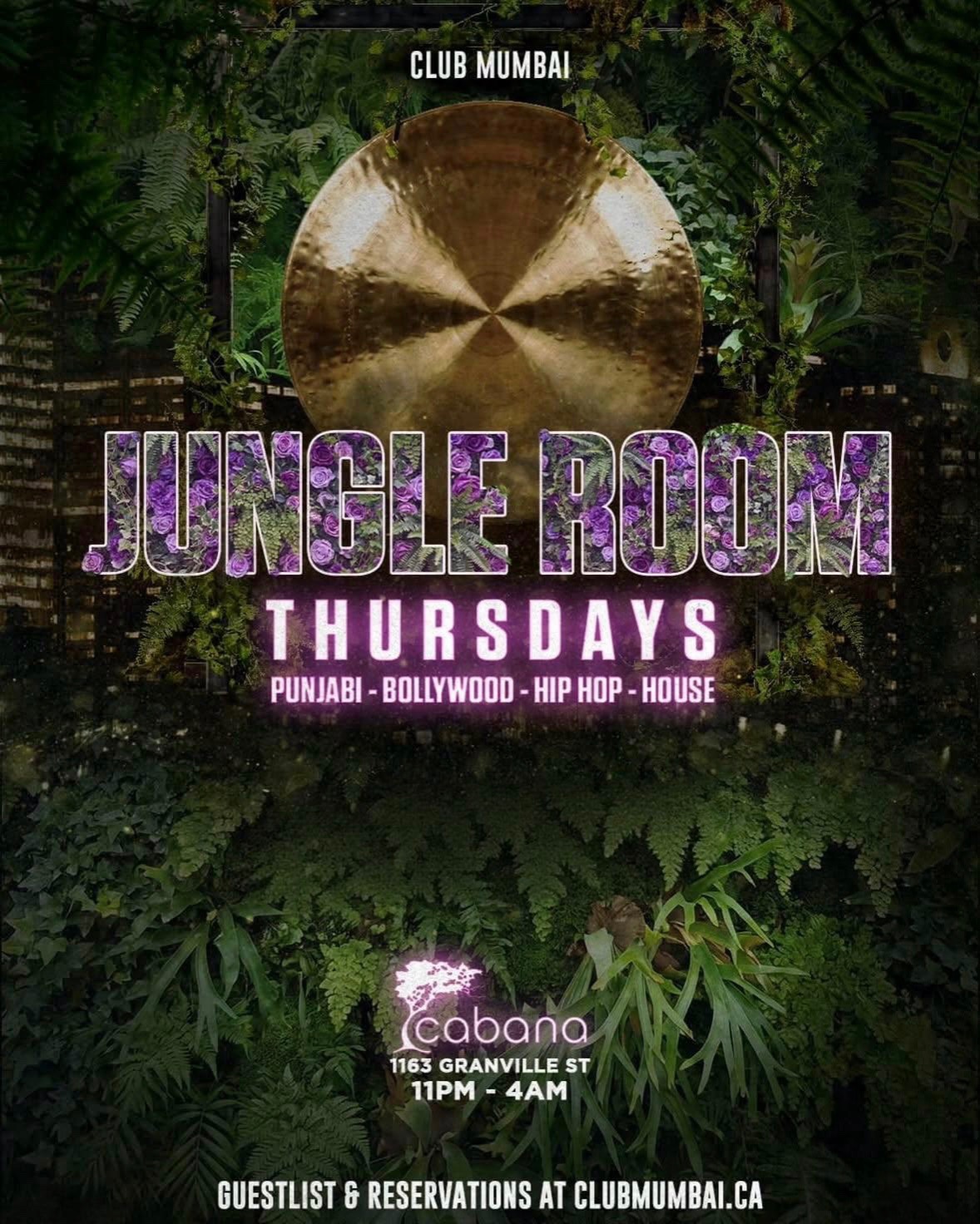 Event poster for Club Mumbai Thrusdays, Club Canada Vancouver