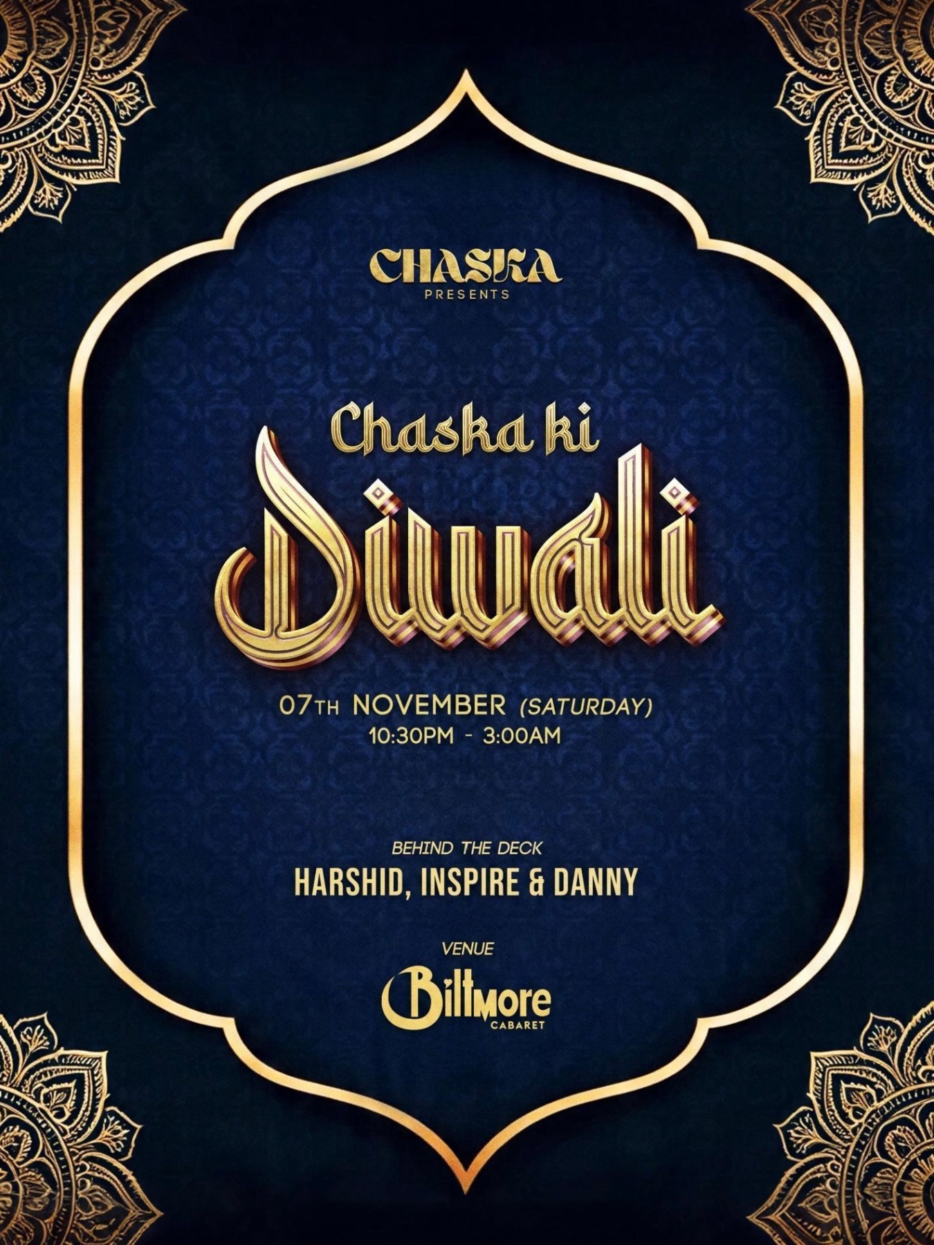Event poster for Chaska Ki Diwali, Biltmore, Vancouver